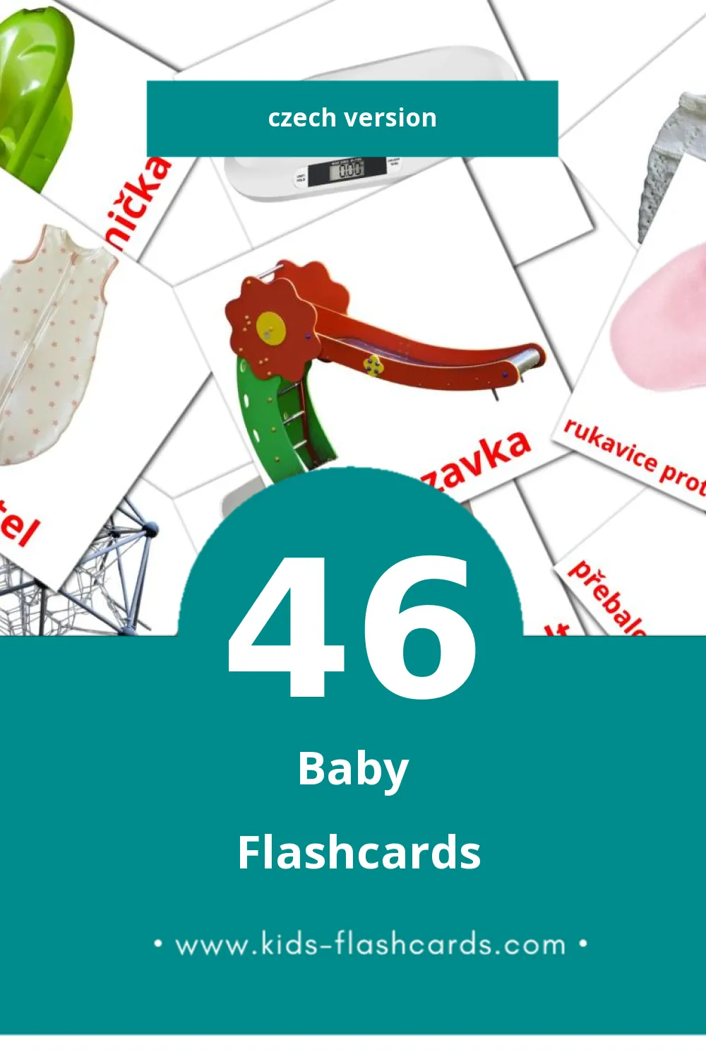 Visual Dítě Flashcards for Toddlers (46 cards in Czech)