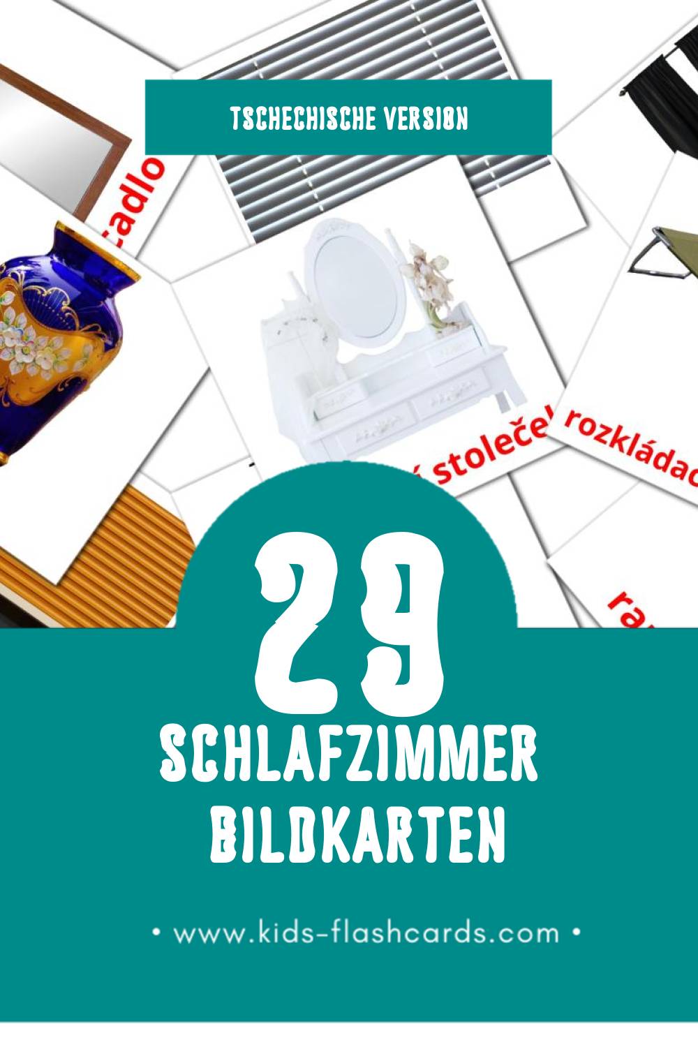 Visual Ložnicel Flashcards für Kleinkinder (33 Karten in Tschechisch)