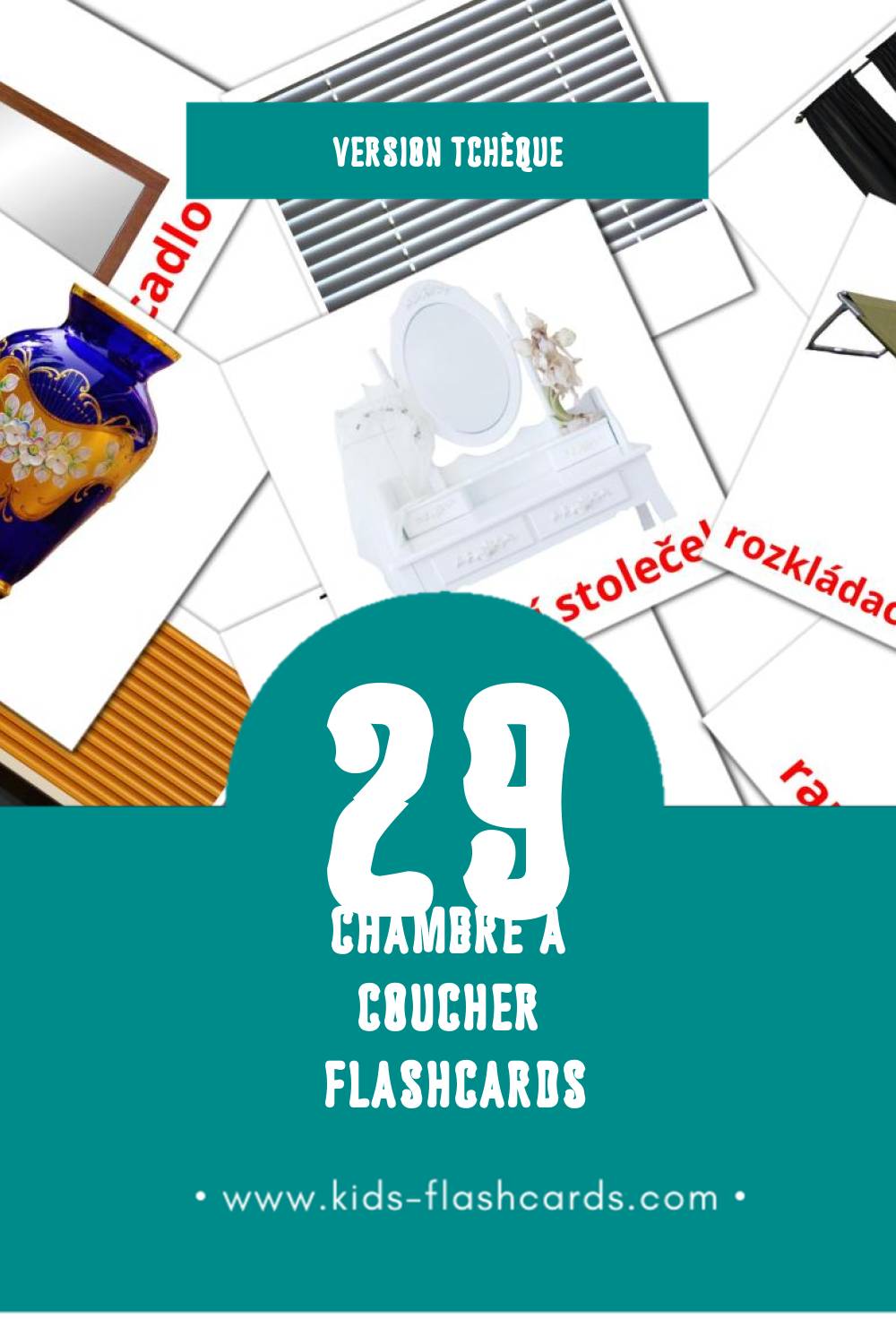 Flashcards Visual Ložnicel pour les tout-petits (33 cartes en Tchèque)