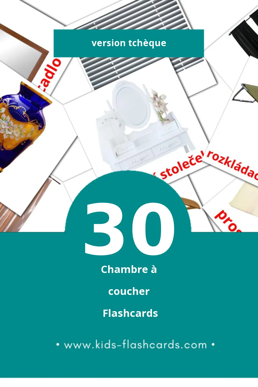 Flashcards Visual Ložnicel pour les tout-petits (30 cartes en Tchèque)