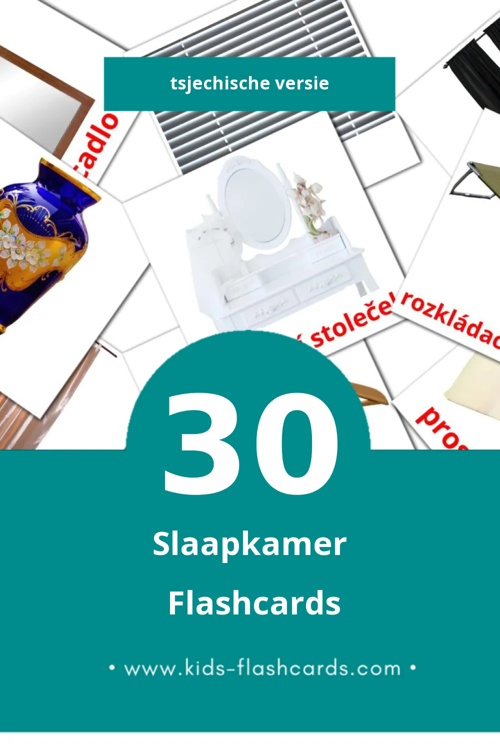 Visuele Ložnicel Flashcards voor Kleuters (30 kaarten in het Tsjechisch)