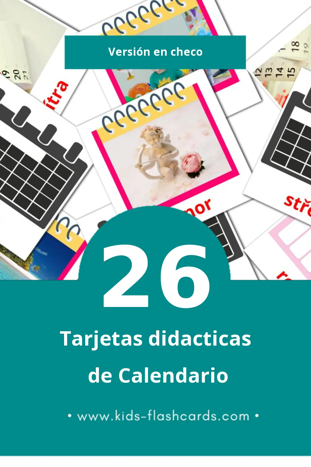 Tarjetas visuales de Kalendář para niños pequeños (26 tarjetas en Checo)