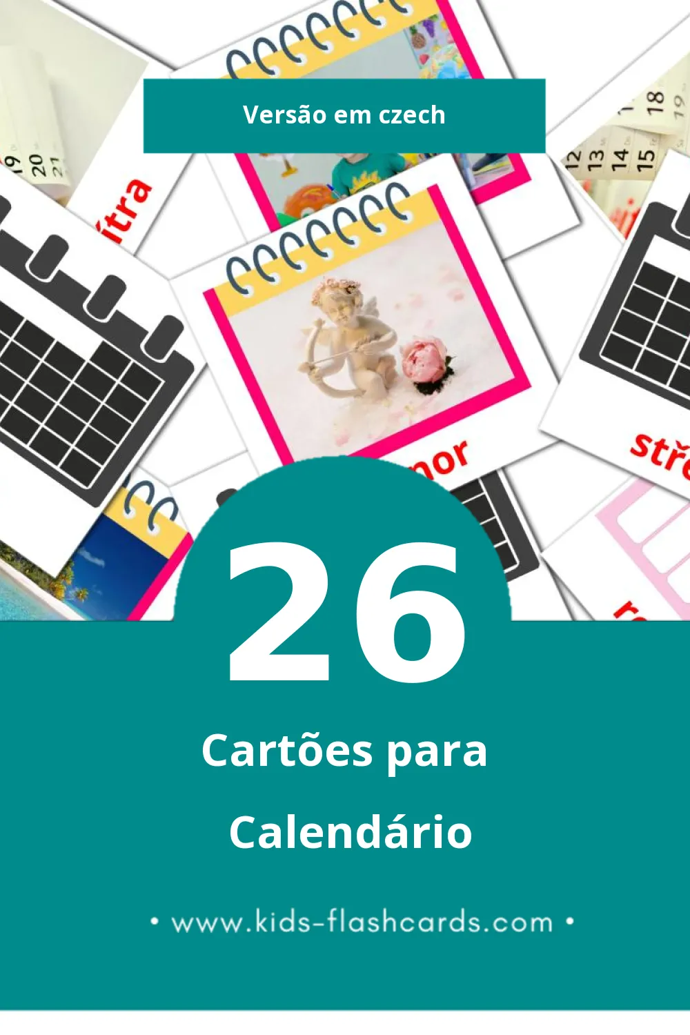 Flashcards de Kalendář Visuais para Toddlers (26 cartões em Czech)