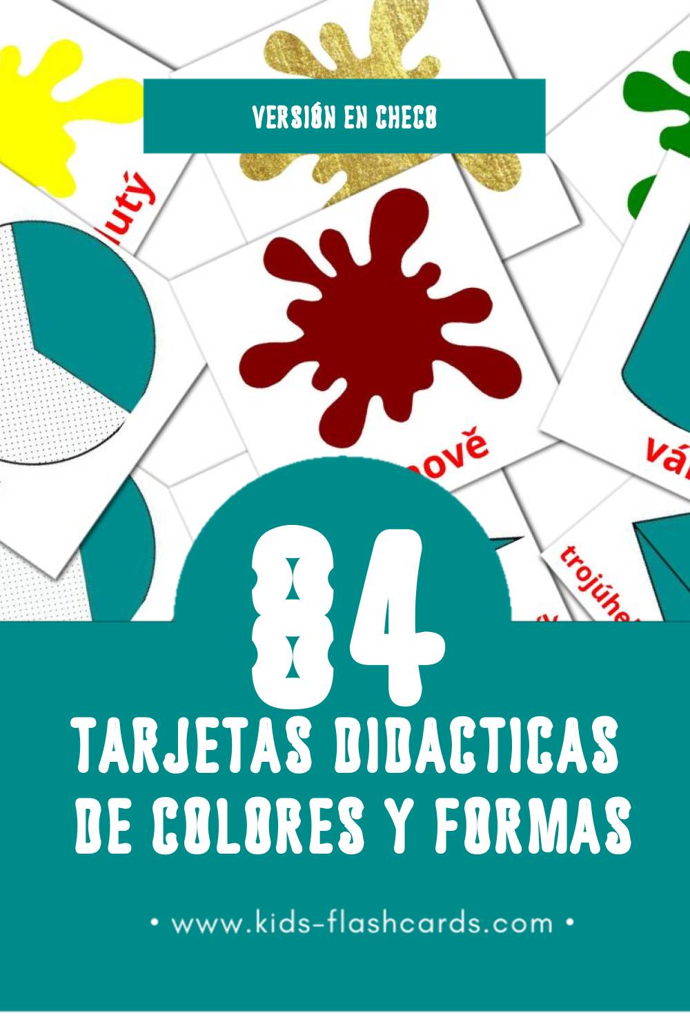 Tarjetas visuales de Barva a forma para niños pequeños (32 tarjetas en Checo)