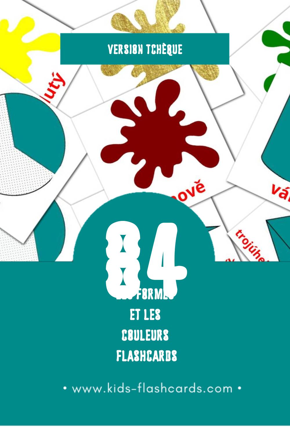 Flashcards Visual Barva a forma pour les tout-petits (32 cartes en Tchèque)