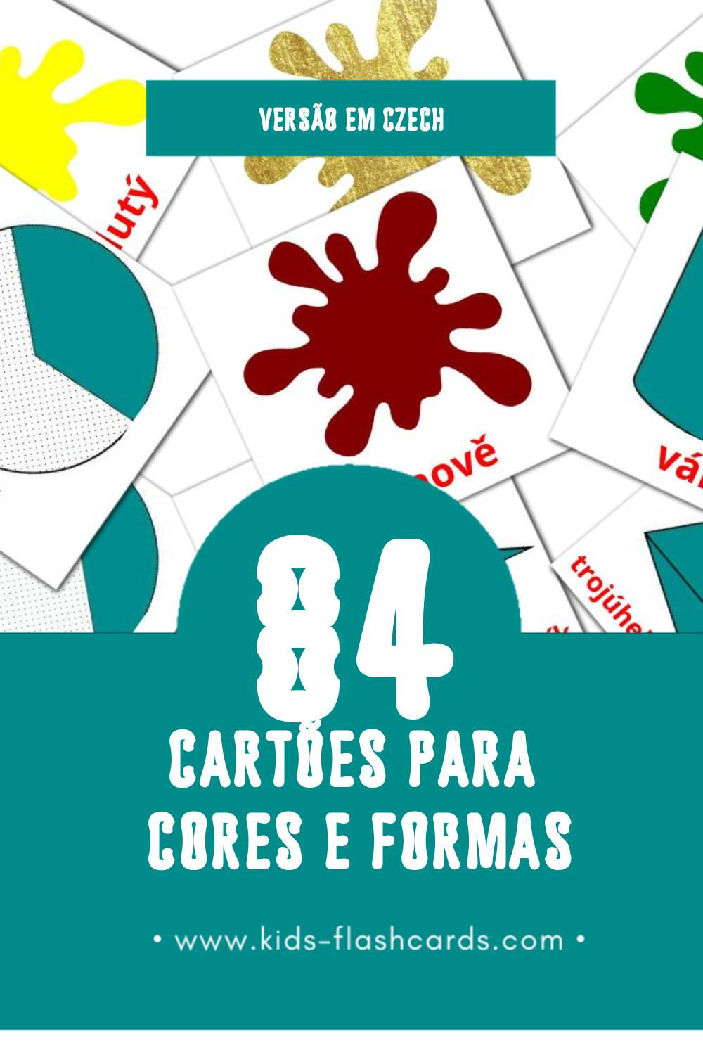 Flashcards de Barva a forma Visuais para Toddlers (84 cartões em Czech)