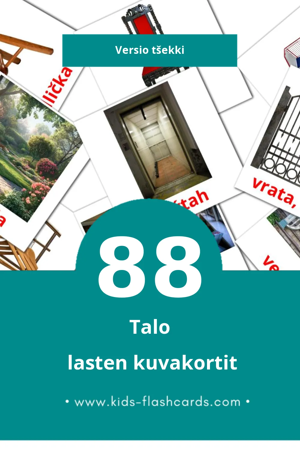 Domácnost lasten kuvakortit pikkulapsille (88 korttia Tšekkiksi)