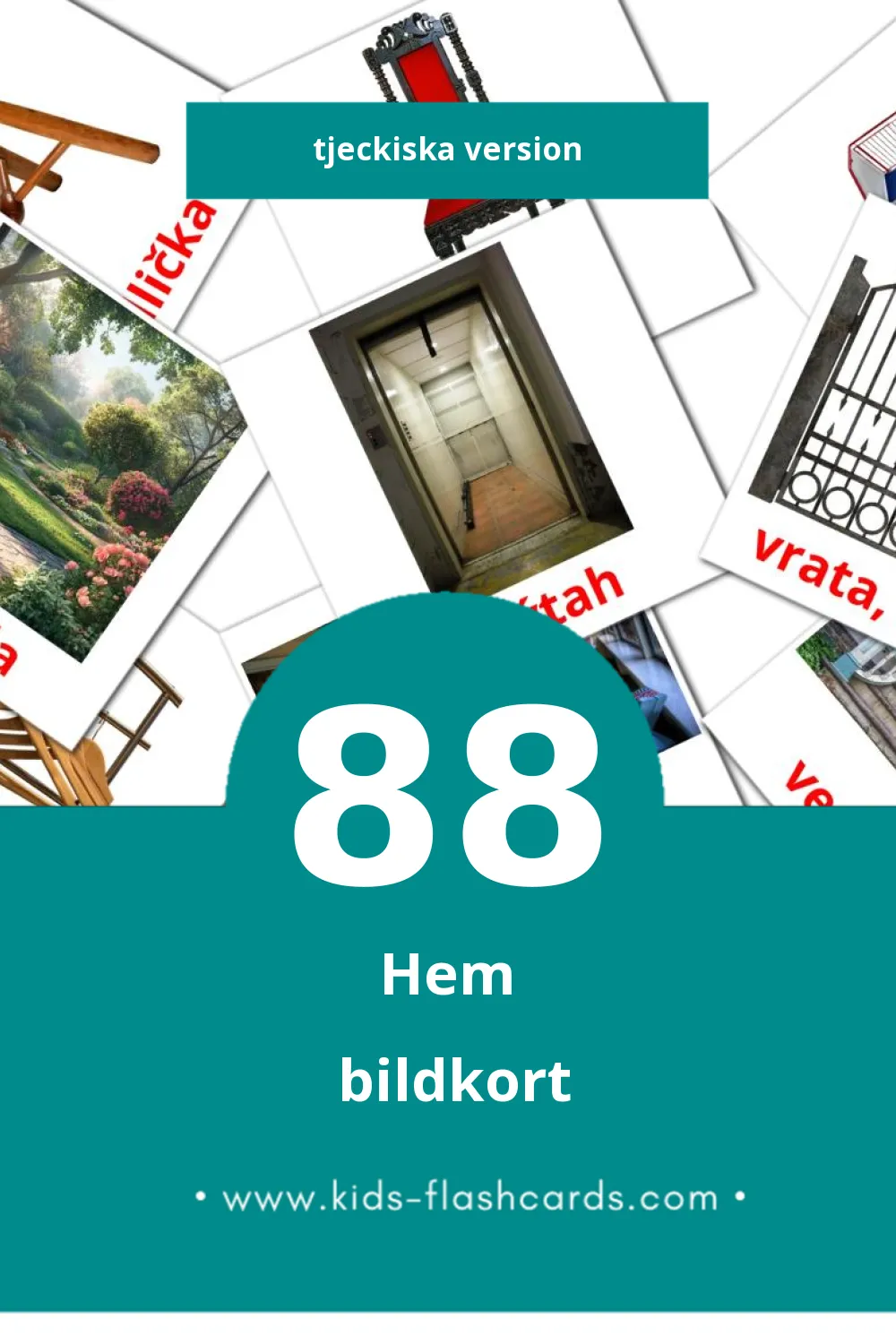 Visuella Domácnost för småbarn (88 bildkort för barn på Tjeckiska)