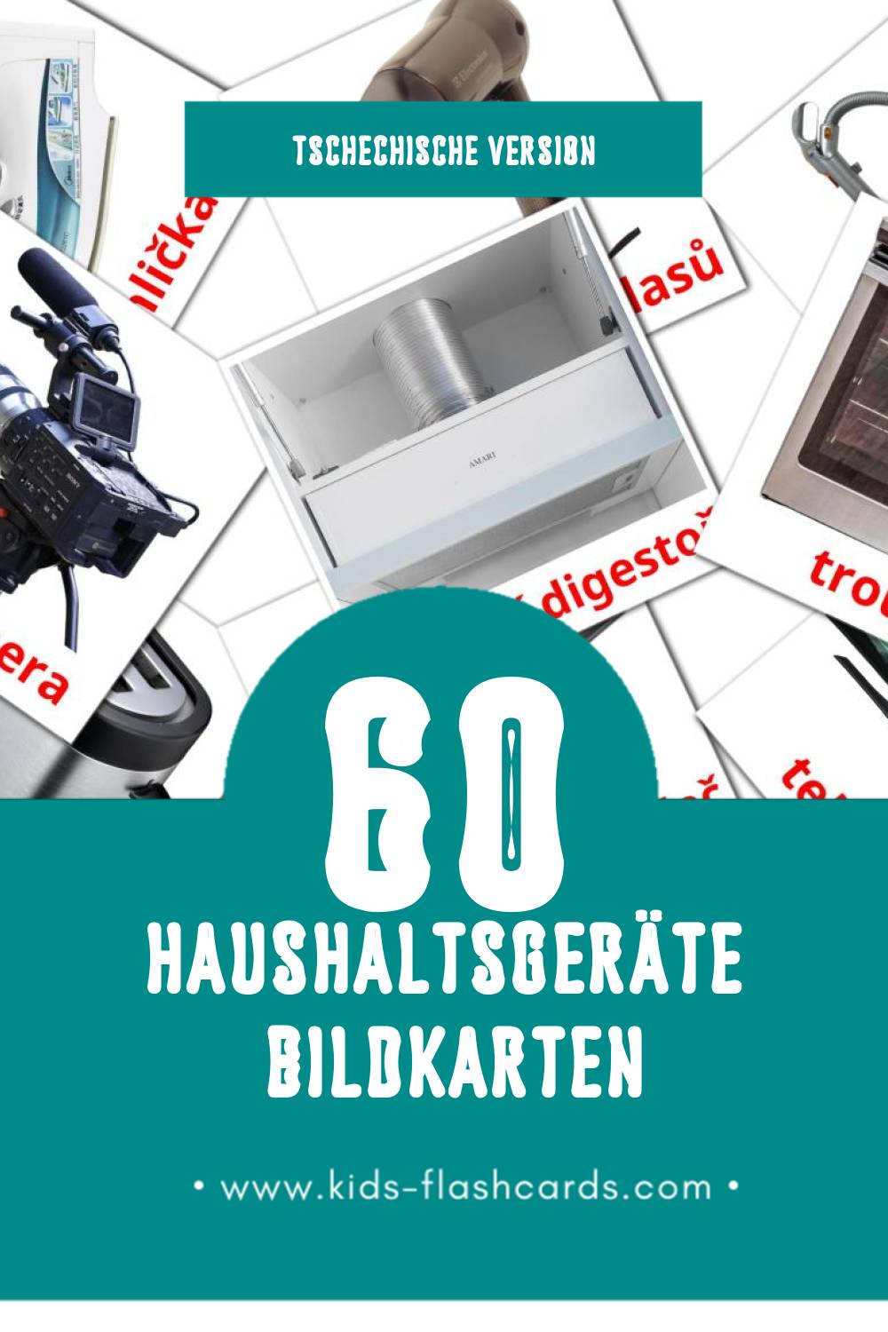 Visual Domácí spotřebiče Flashcards für Kleinkinder (60 Karten in Tschechisch)