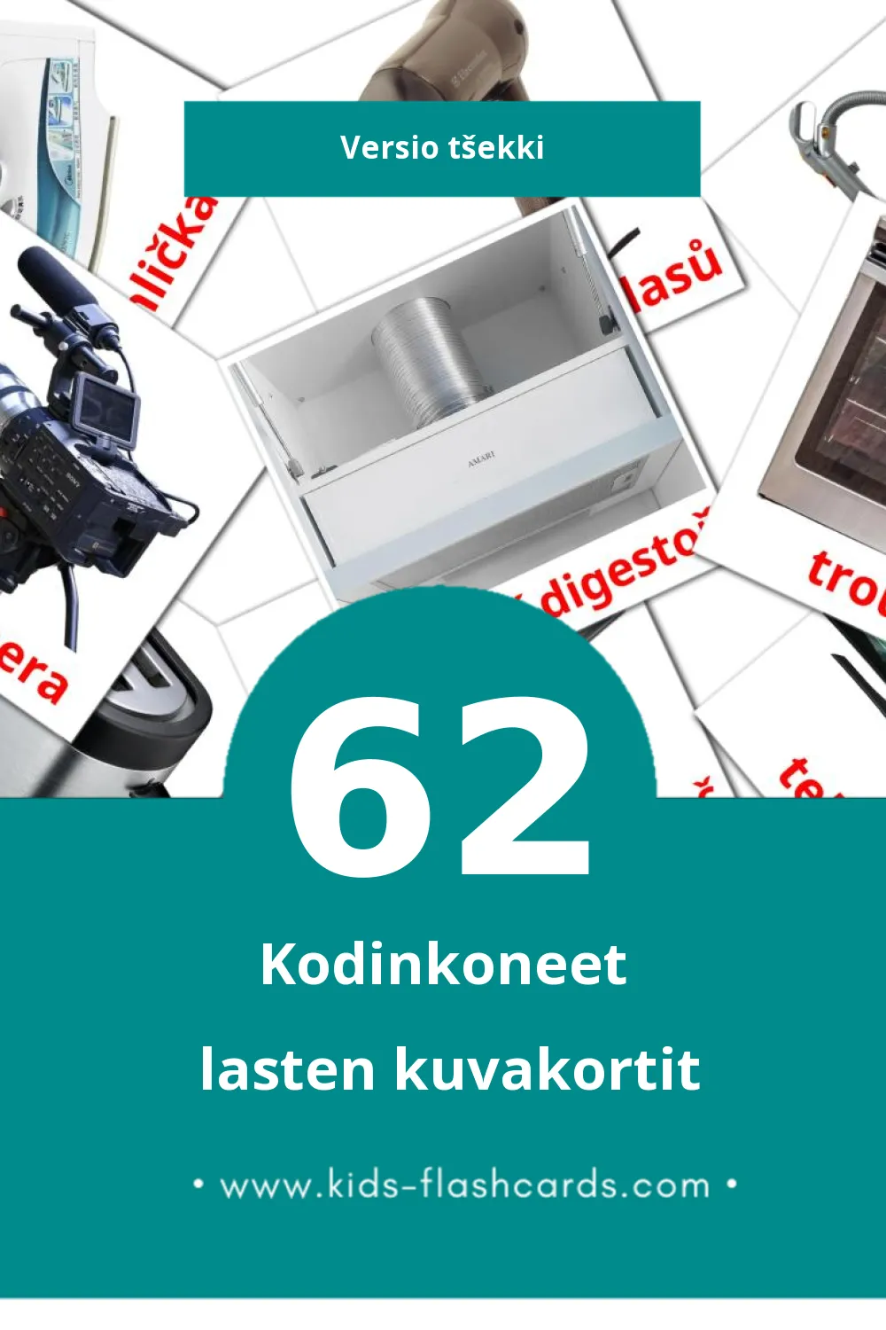 Domácí spotřebiče lasten kuvakortit pikkulapsille (62 korttia Tšekkiksi)
