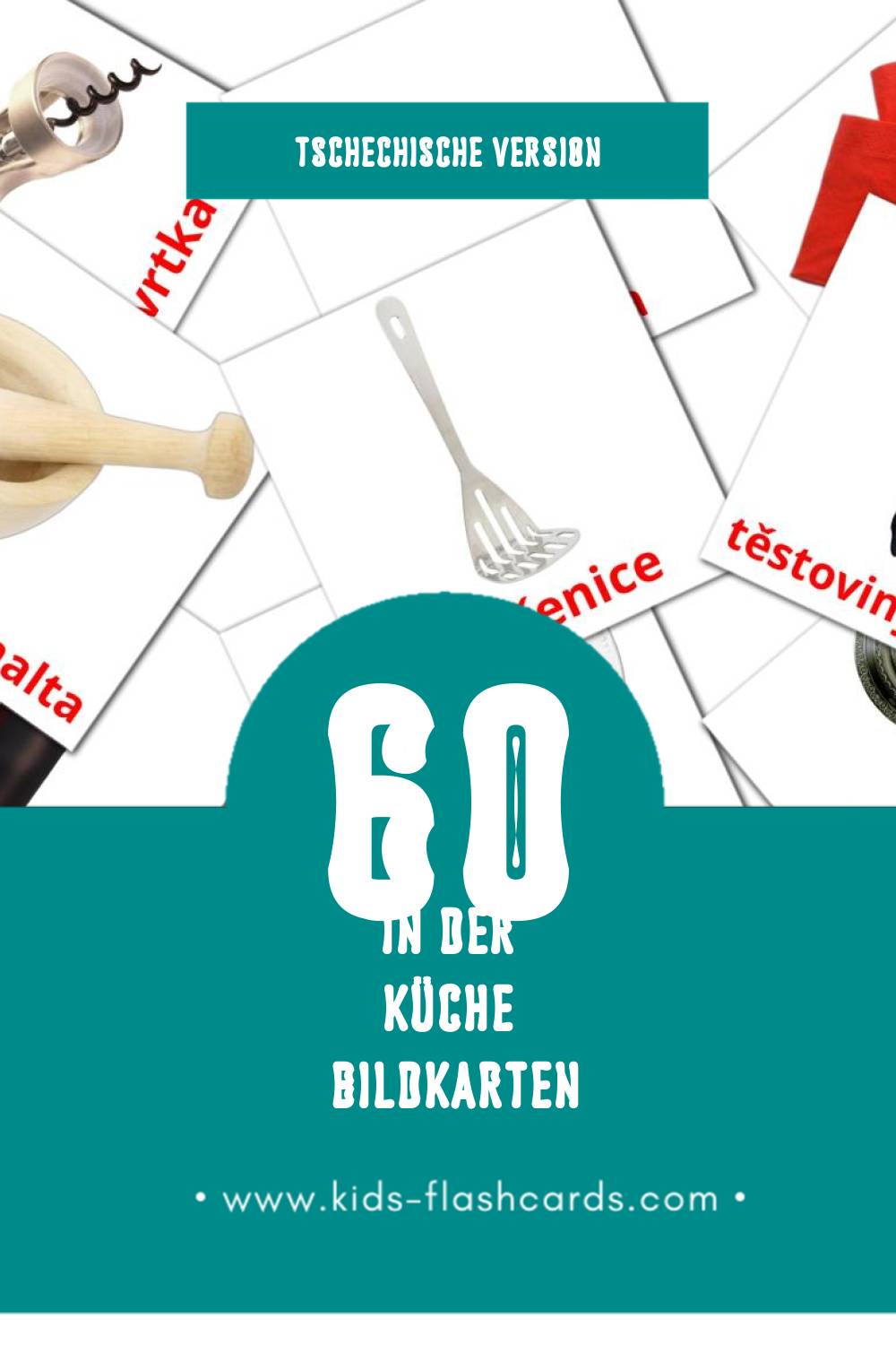 Visual Kuchyně Flashcards für Kleinkinder (60 Karten in Tschechisch)