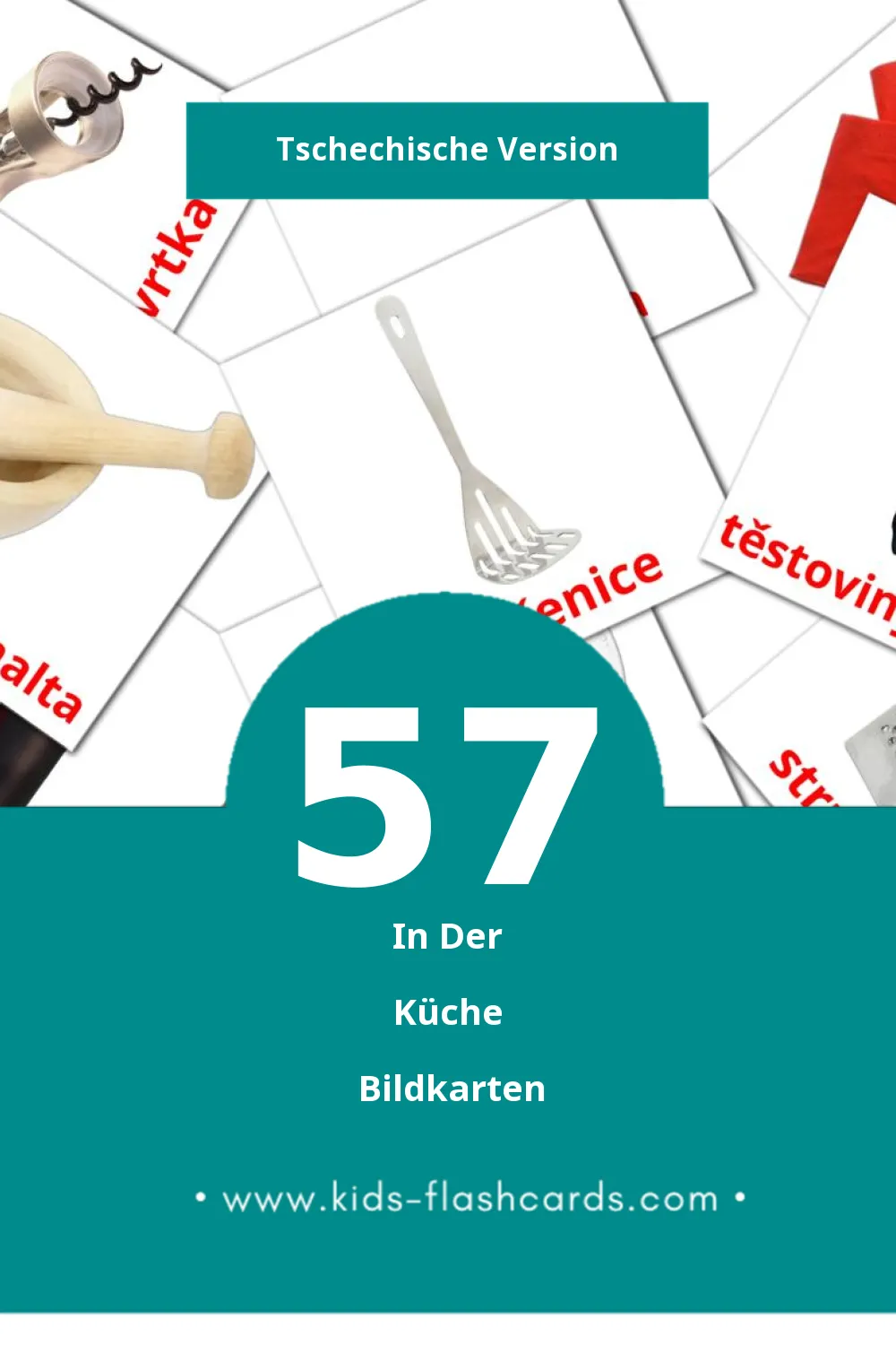 Visual Kuchyně Flashcards für Kleinkinder (57 Karten in Tschechisch)