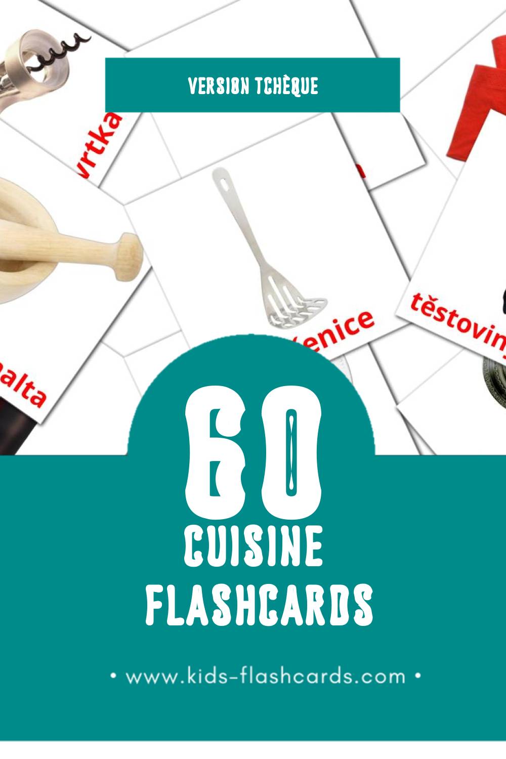 Flashcards Visual kuchyně pour les tout-petits (64 cartes en Tchèque)