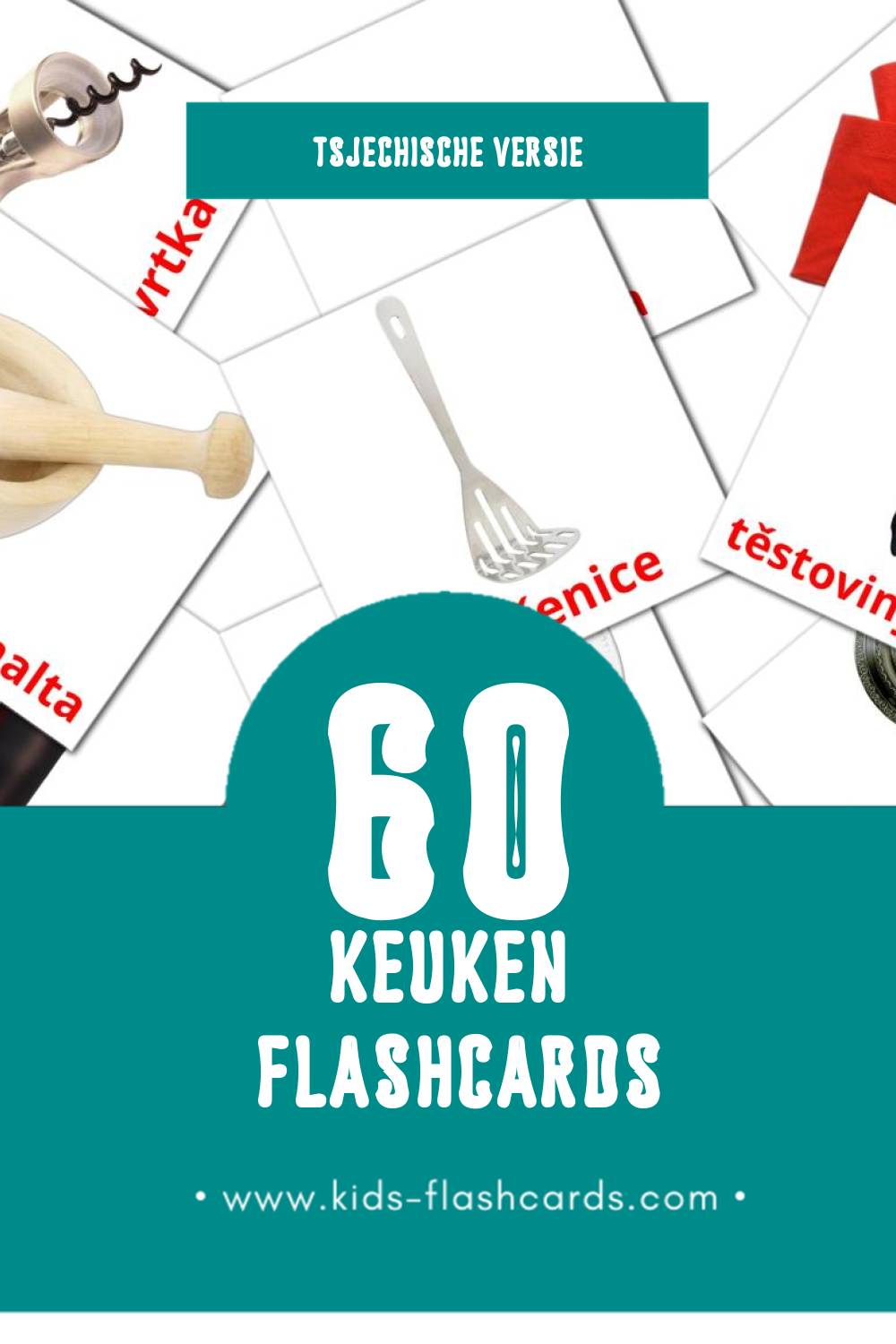 Visuele Kuchyně Flashcards voor Kleuters (60 kaarten in het Tsjechisch)