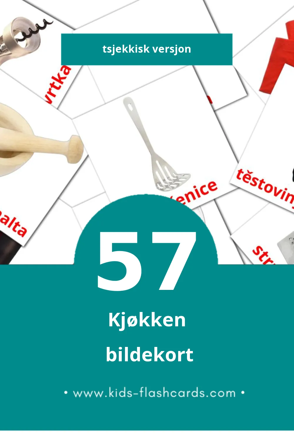 Visuelle Kuchyně bildekort for småbarn (57 kort på Tsjekkisk)