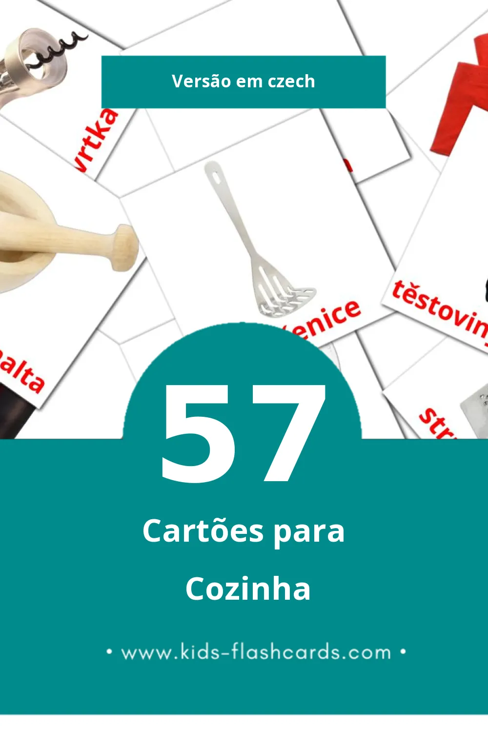 Flashcards de Kuchyně Visuais para Toddlers (57 cartões em Czech)