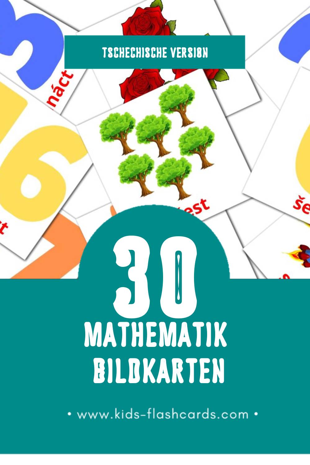 Visual Matematika Flashcards für Kleinkinder (30 Karten in Tschechisch)
