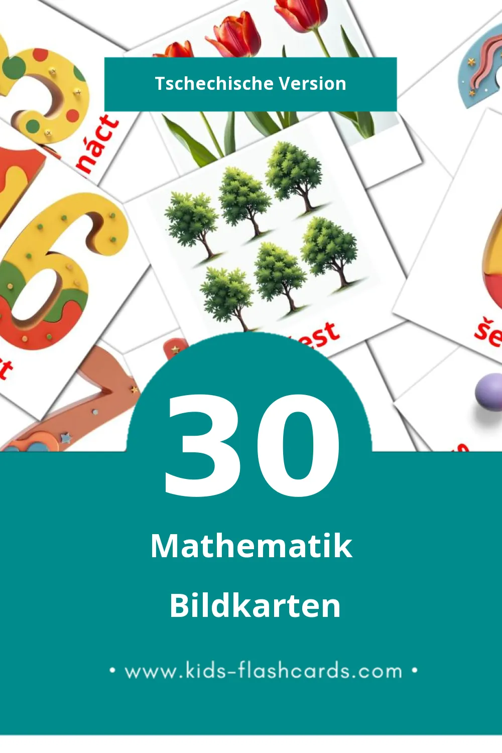 Visual Matematika Flashcards für Kleinkinder (30 Karten in Tschechisch)