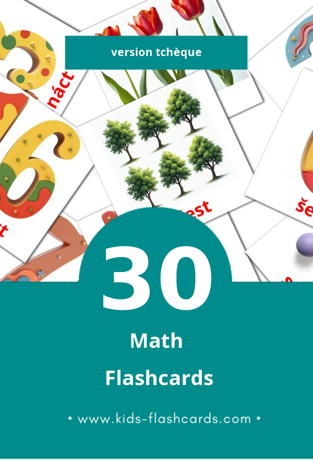 Flashcards Visual Matematika pour les tout-petits (30 cartes en Tchèque)