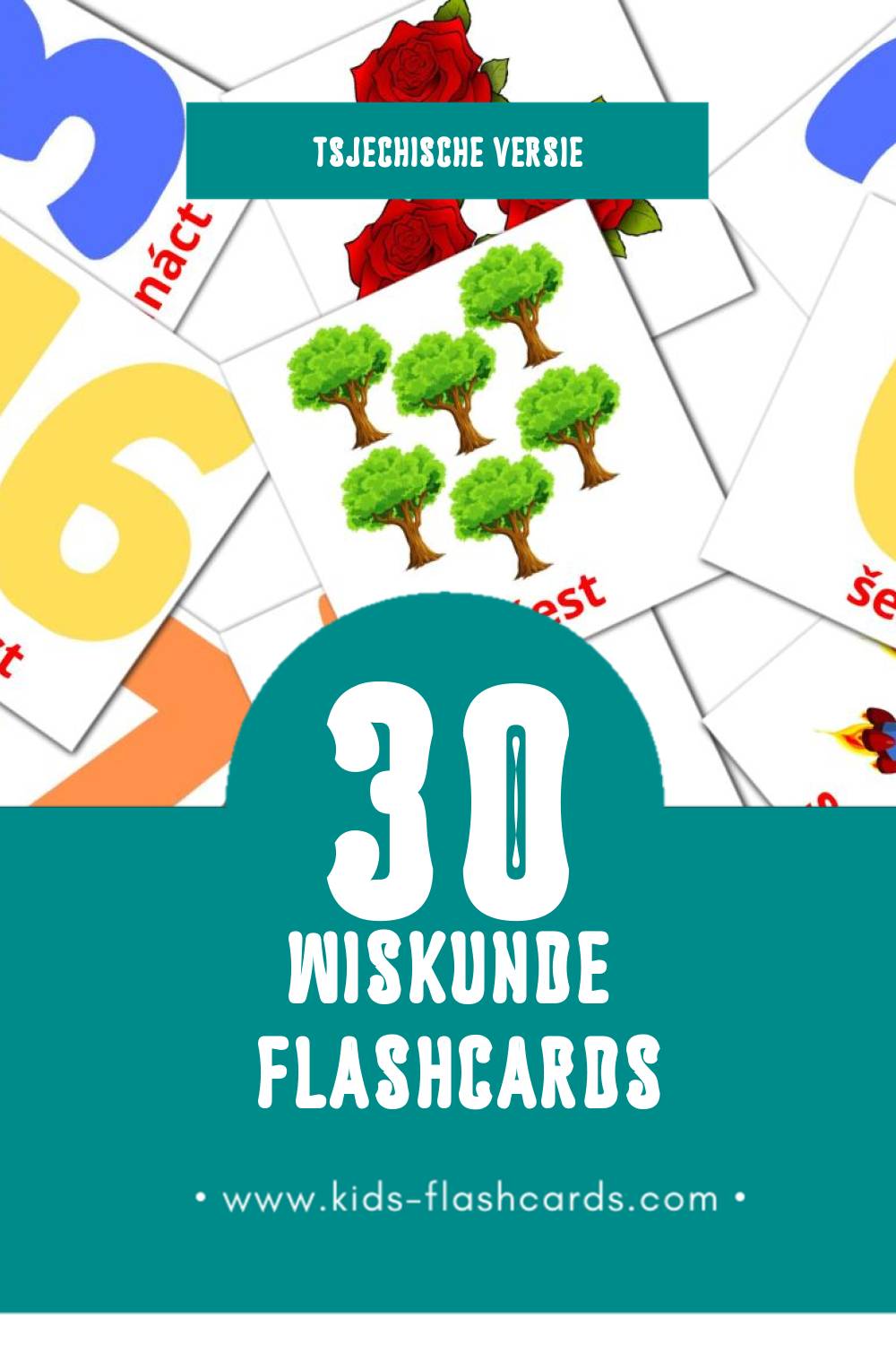 Visuele Matematika Flashcards voor Kleuters (30 kaarten in het Tsjechisch)