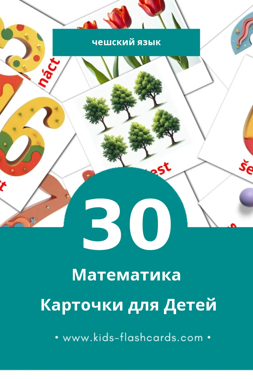 "Matematika" - Визуальный Чешском Словарь для Малышей (30 картинок)