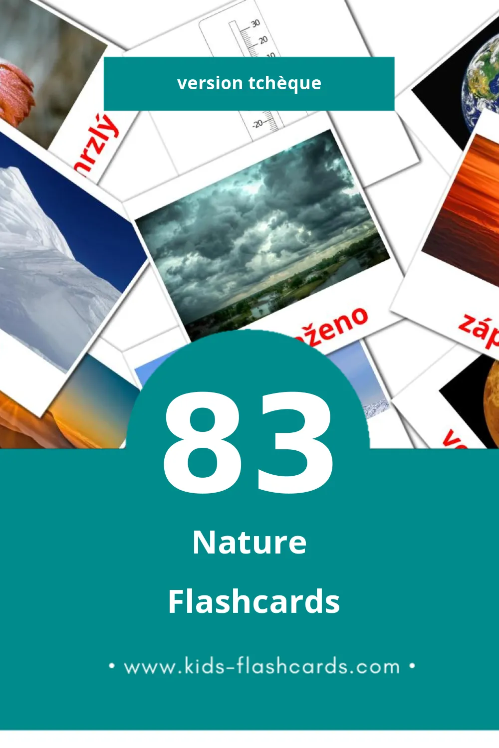 Flashcards Visual Příroda pour les tout-petits (83 cartes en Tchèque)