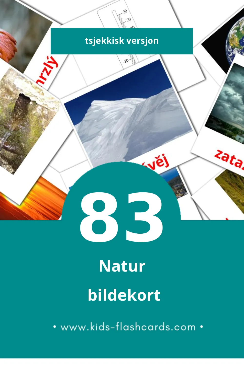 Visuelle Příroda bildekort for småbarn (83 kort på Tsjekkisk)
