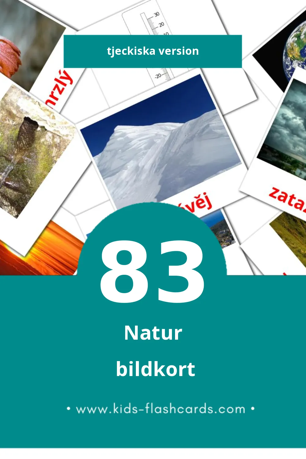 Visuella Příroda för småbarn (83 bildkort för barn på Tjeckiska)