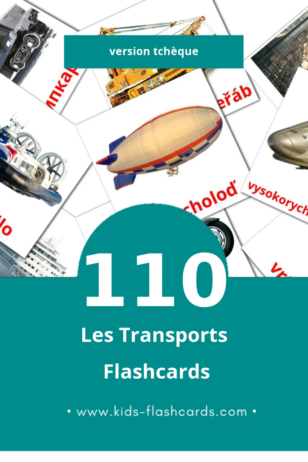 Flashcards Visual Doprava pour les tout-petits (110 cartes en Tchèque)