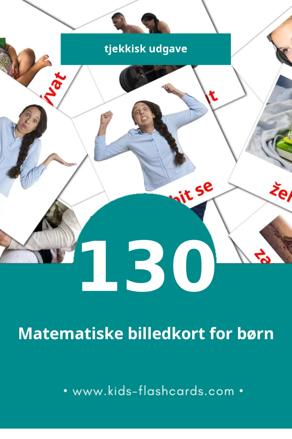 Visuelle billedkort for børn om Slovesa til småbørn (130 kort på Tjekkisk)