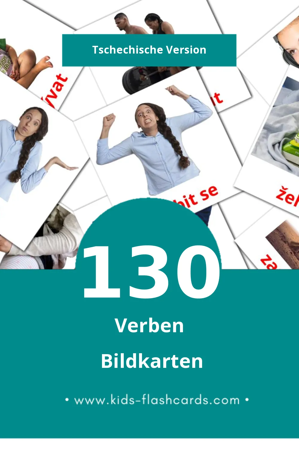 Visual Slovesa Flashcards für Kleinkinder (130 Karten in Tschechisch)