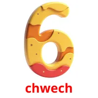 chwech flashcards illustrate