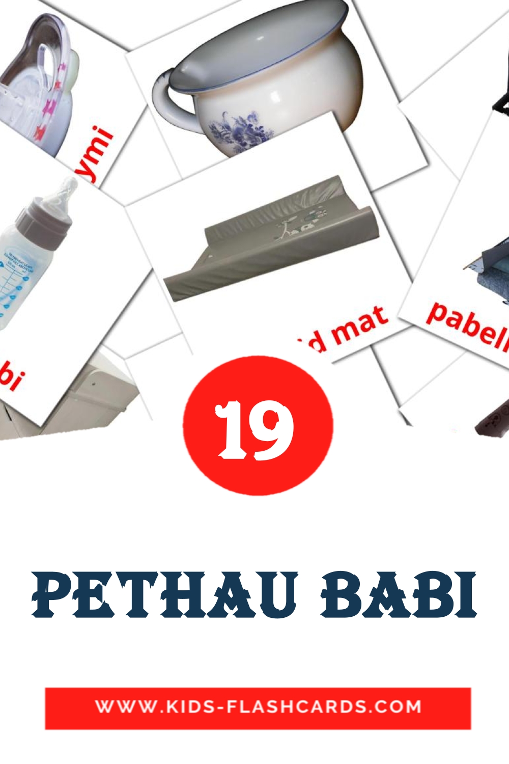 19 Pethau babi Picture Cards for Kindergarden in welsh