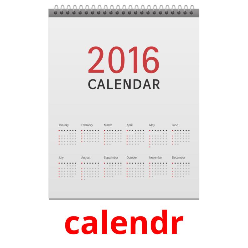 calendr picture flashcards