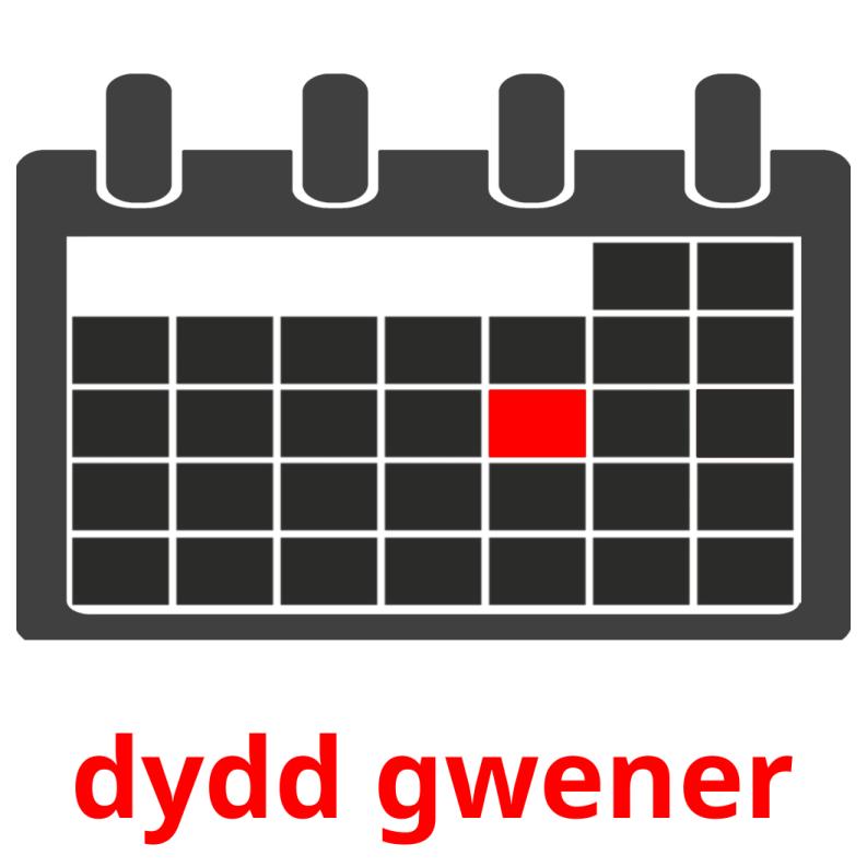 dydd gwener flashcards illustrate