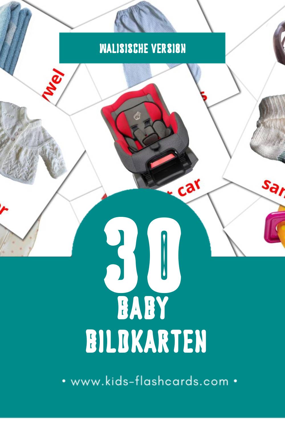 Visual Babi Flashcards für Kleinkinder (30 Karten in Walisisch)