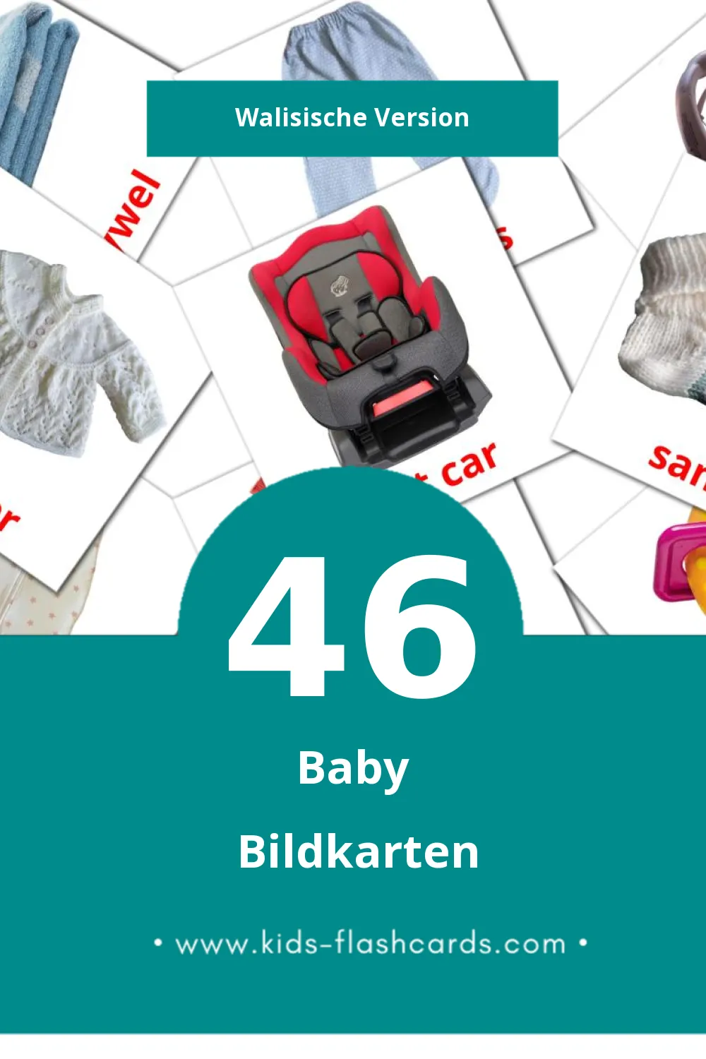 Visual Babi Flashcards für Kleinkinder (46 Karten in Walisisch)