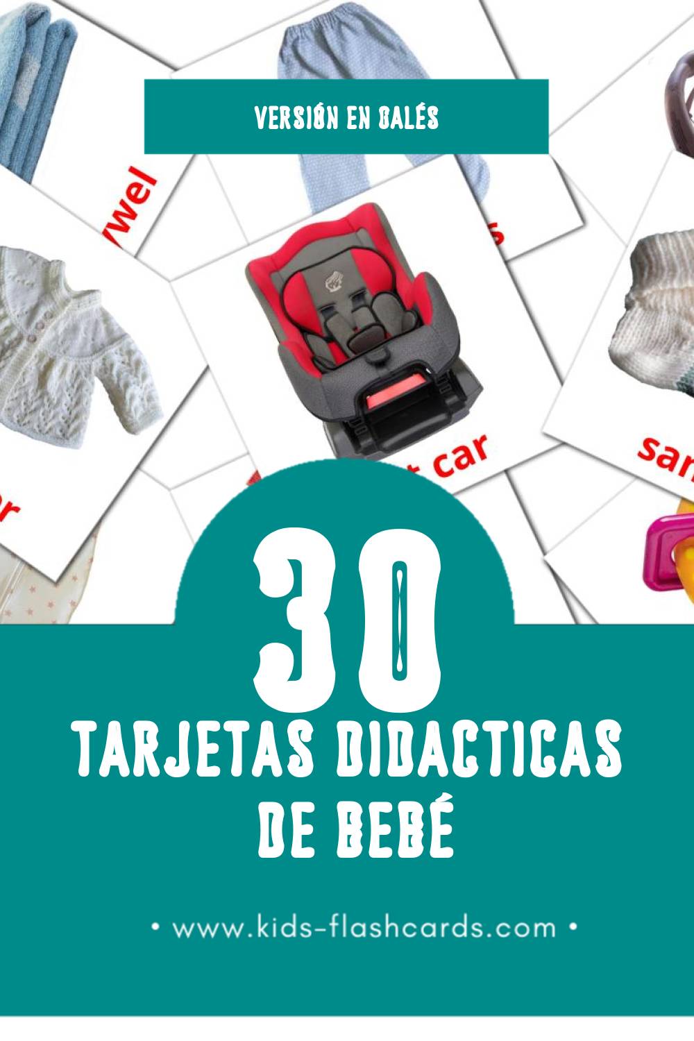 Tarjetas visuales de Babi para niños pequeños (30 tarjetas en Galés)