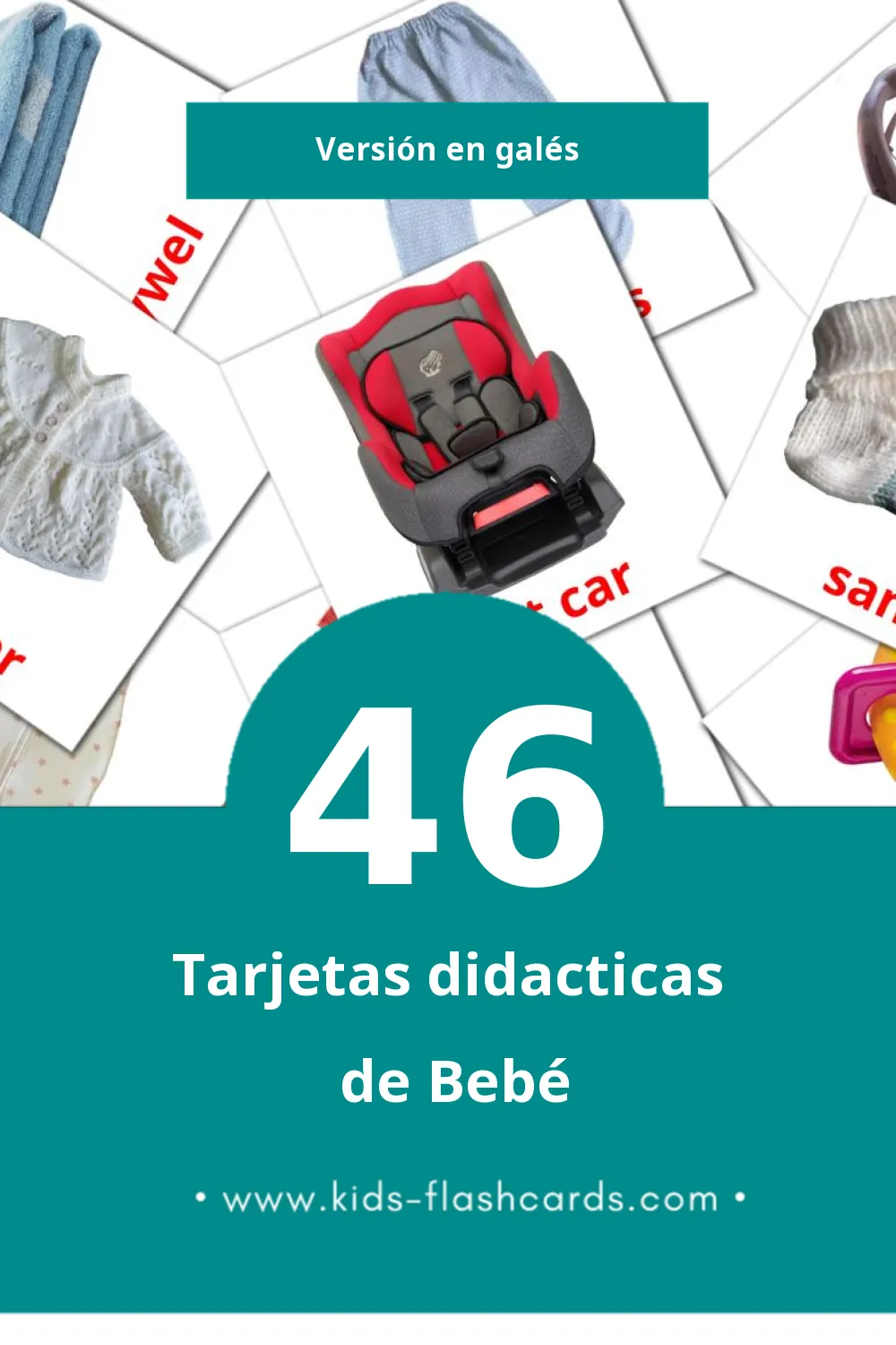 Tarjetas visuales de Babi para niños pequeños (46 tarjetas en Galés)