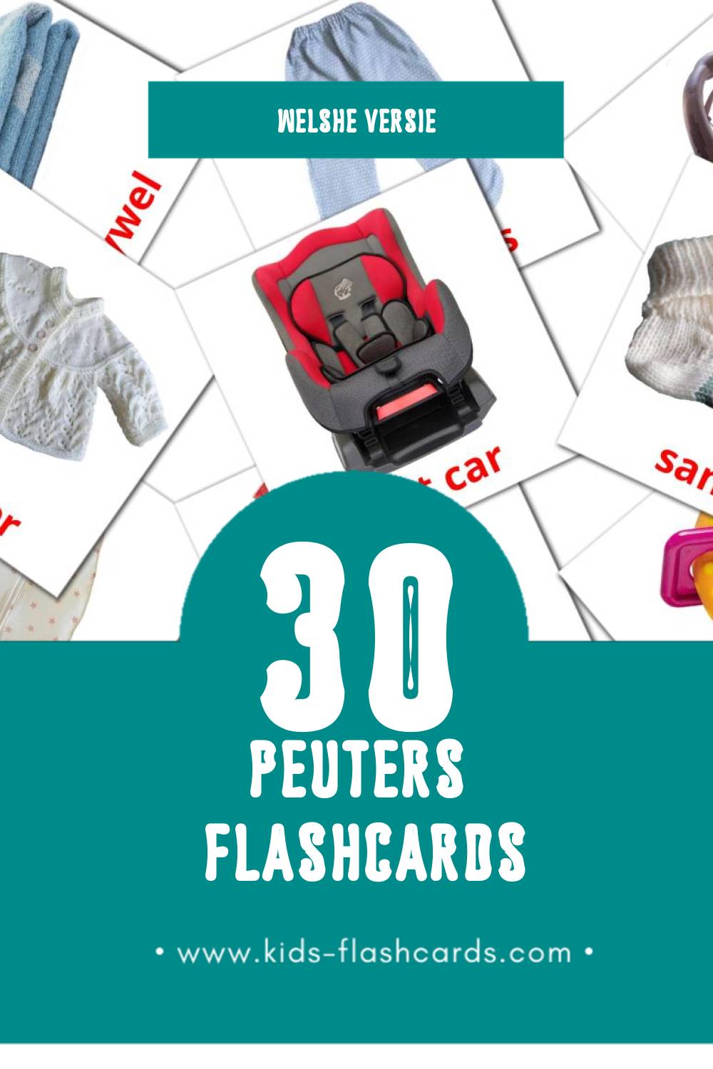 Visuele Babi Flashcards voor Kleuters (30 kaarten in het Welsh)