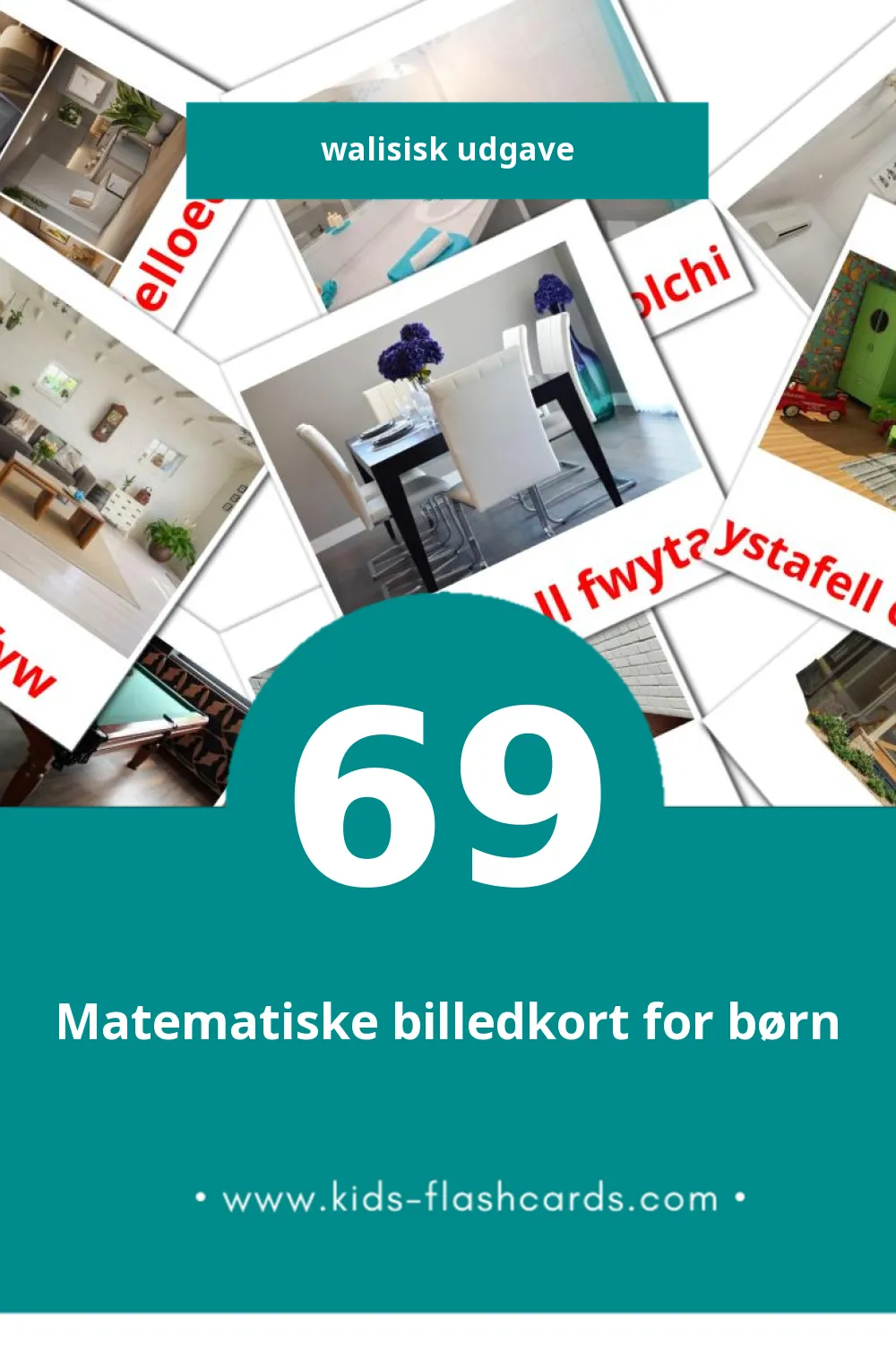 Visuelle billedkort for børn om Cartref til småbørn (69 kort på Walisisk)