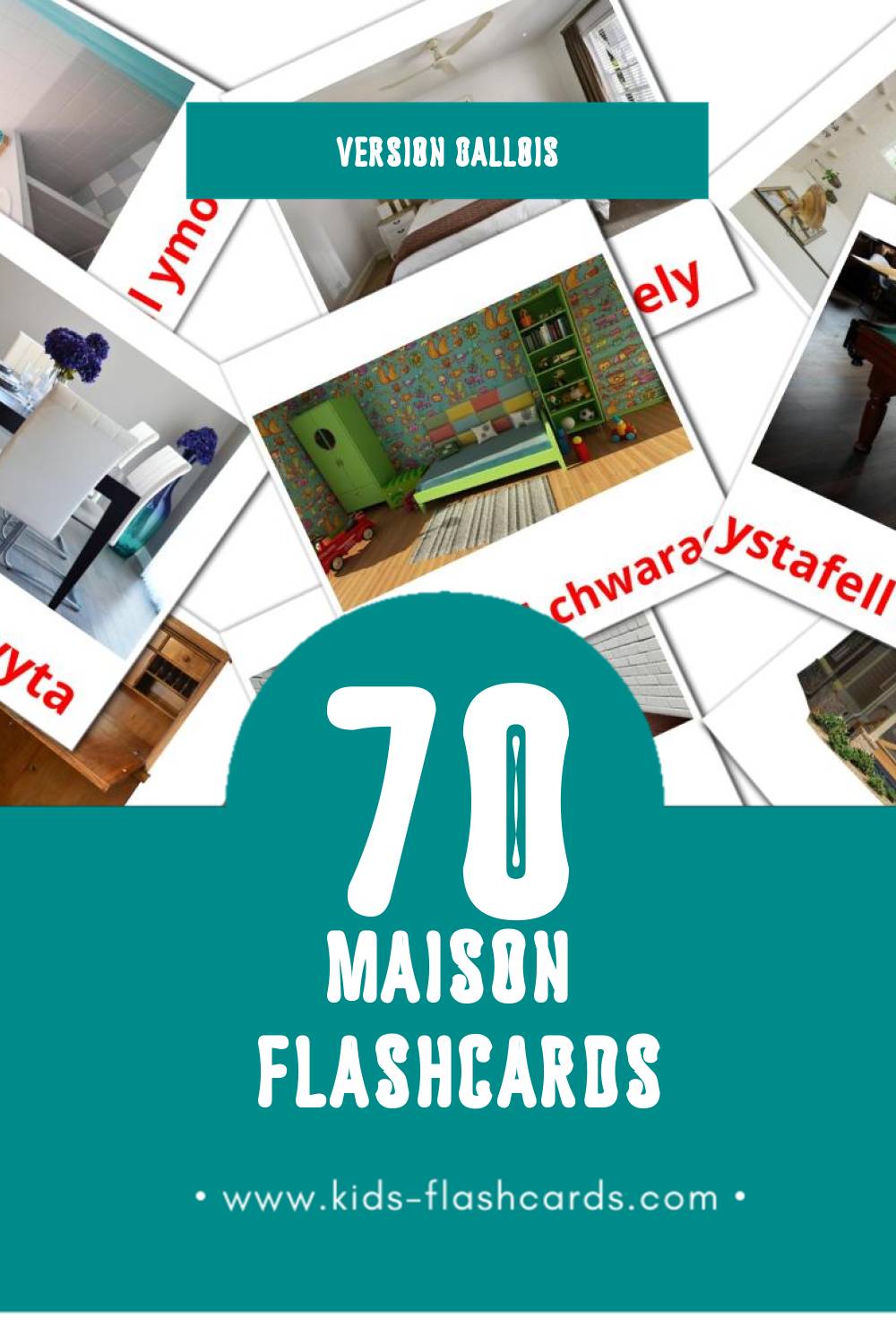 Flashcards Visual Cartref pour les tout-petits (70 cartes en Gallois)
