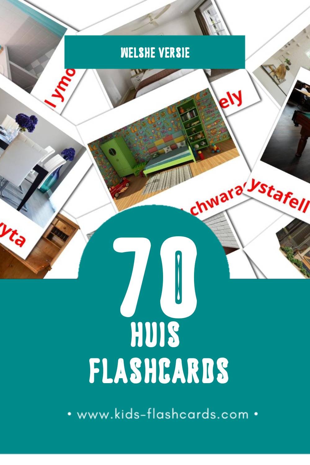 Visuele Cartref Flashcards voor Kleuters (70 kaarten in het Welsh)
