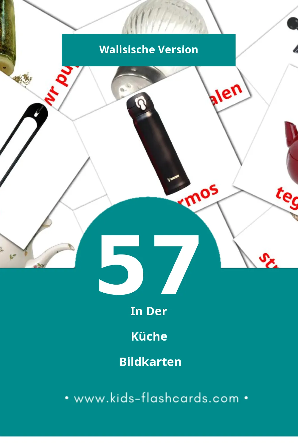 Visual Cigen Flashcards für Kleinkinder (57 Karten in Walisisch)