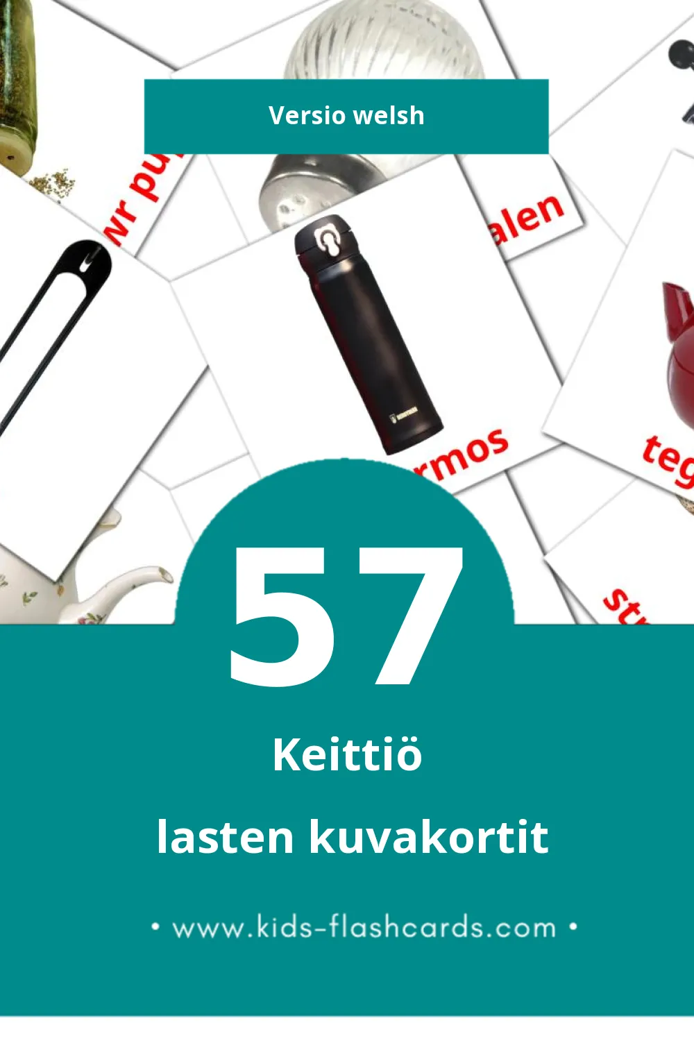 Cigen lasten kuvakortit pikkulapsille (57 korttia Welshksi)