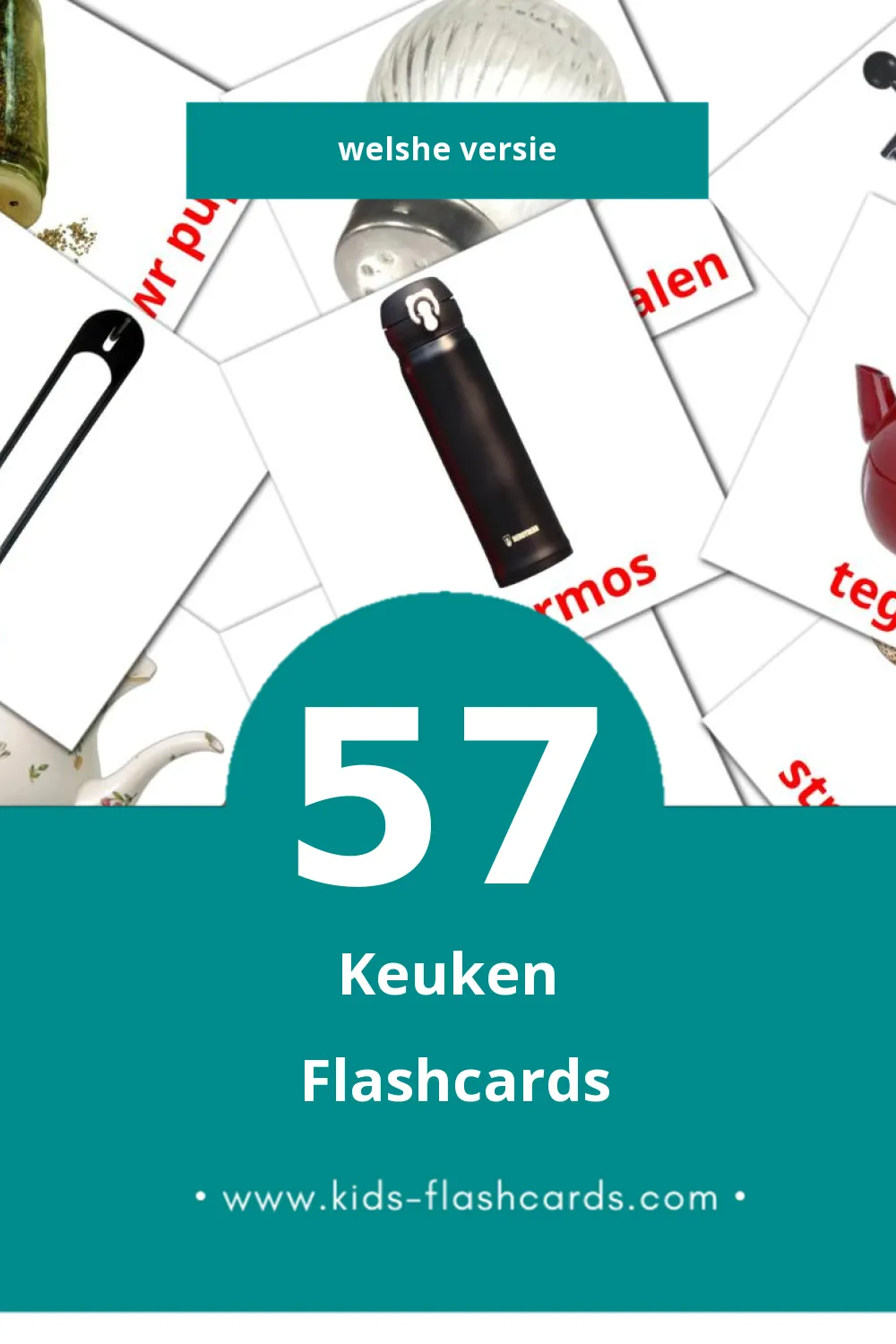 Visuele Cigen Flashcards voor Kleuters (57 kaarten in het Welsh)