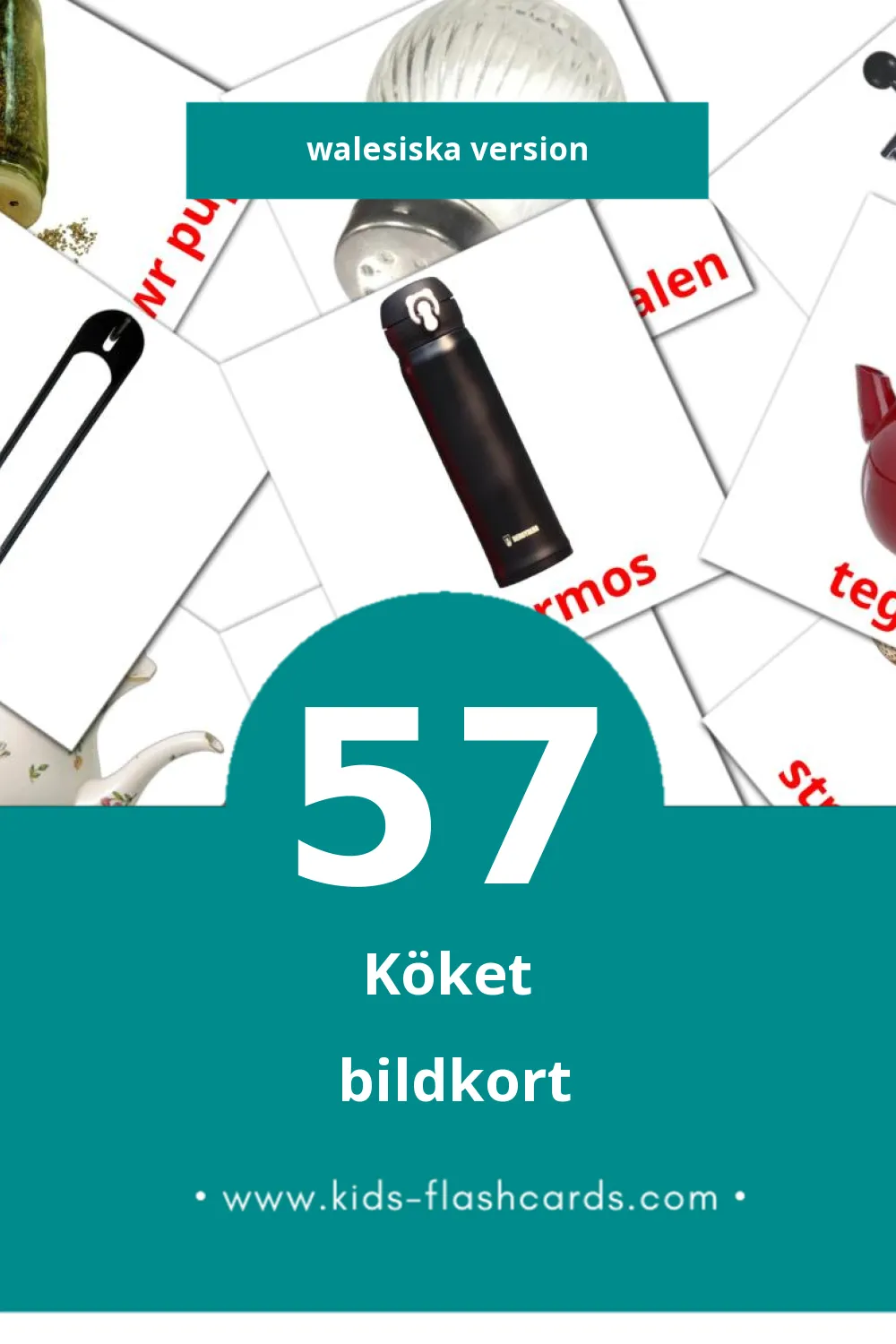 Visuella Cigen för småbarn (57 bildkort för barn på Walesiska)