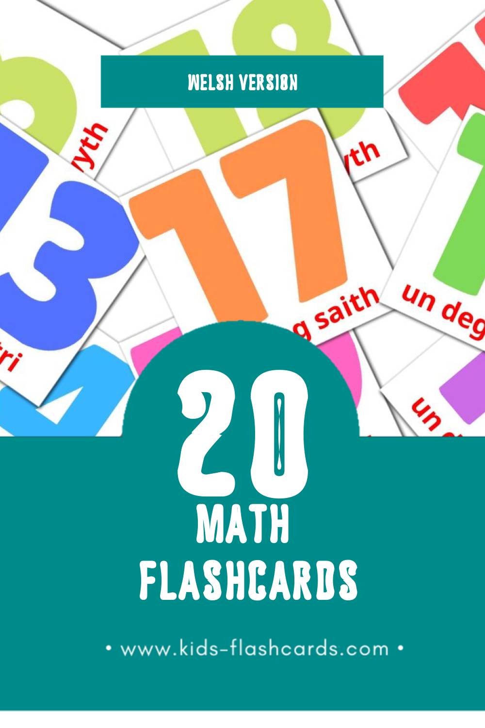 Visual Mathemateg Flashcards for Toddlers (20 cards in Welsh)