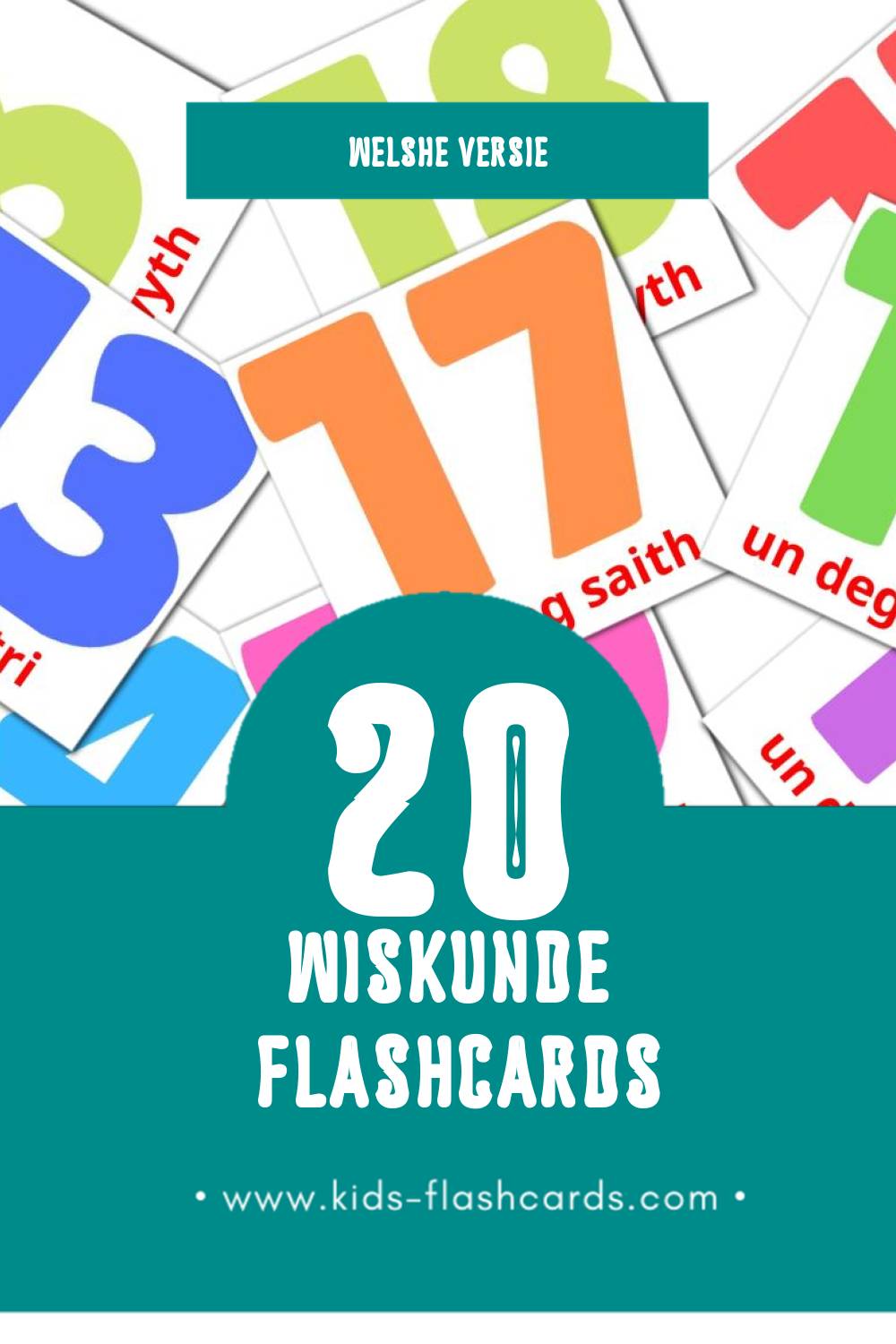 Visuele Mathemateg Flashcards voor Kleuters (20 kaarten in het Welsh)