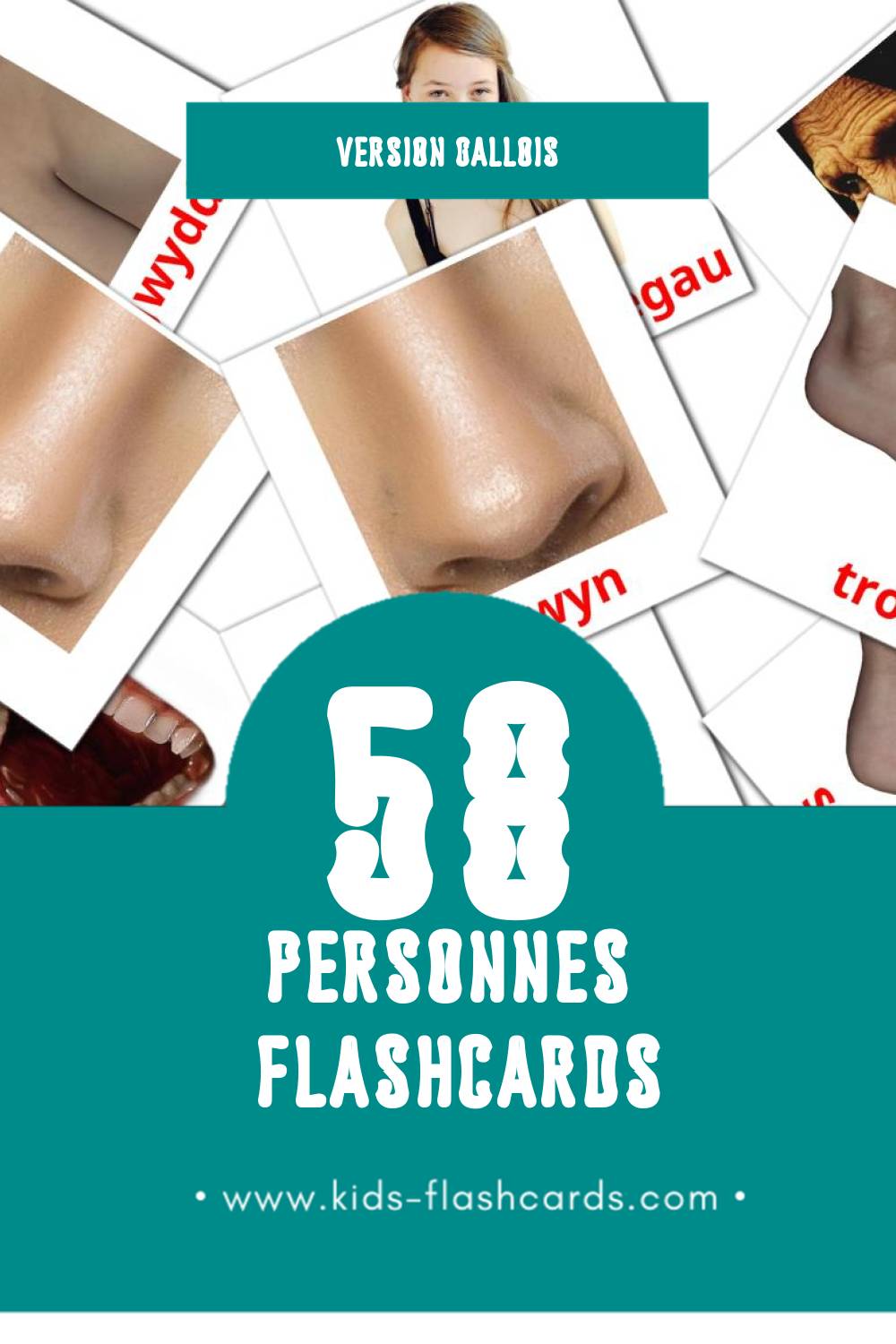 Flashcards Visual Pobl pour les tout-petits (58 cartes en Gallois)